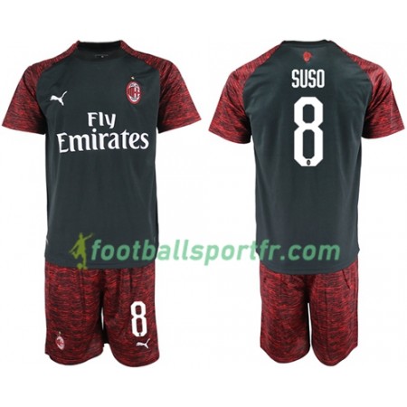 Tenue AC Milan Suso 8 Enfant Troisieme 2018-2019 Maillot de Foot